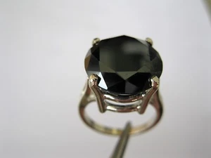 12.30ct BLACK DIAMOND RING,CERTIFICATE,ENGAGEMENT,WEDDING,FREE DIA TESTER SIZE 5 - Picture 1 of 11