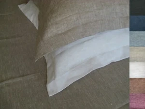 Linen Oxford Pillowcase with envelope closure - Picture 1 of 11