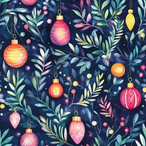 Festive Baubles! Christmas Patchwork Fabric Metre/Fat/Long/Quarters: 100% Cotton - Picture 1 of 4