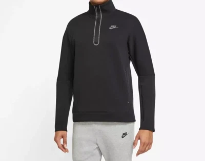 SUÉTER MASCULINO NIKE TECH FLEECE 1\2 COM ZÍPER #DQ4314 010 - Imagem 1 de 3