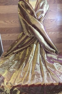 Women’s Indian Hand Sewing Beautiful Wedding Skirt And Head Wrap - Picture 1 of 16
