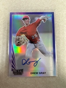 Drew Gray 2021 Leaf Metal Draft #LA-DG1 Cubs Purple Foil 1990 Flashback Auto /25 - Bild 1 von 2
