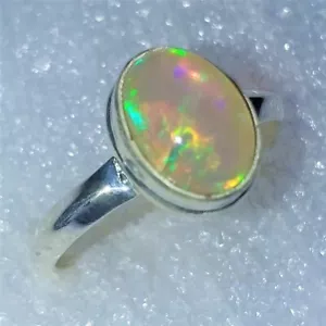 RARITÄT Ring Natur Welo Opal ECHTER Kristallopal Gr18 925 Silber Opal 11x9mm - Bild 1 von 4