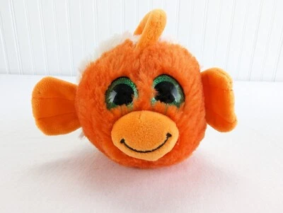 Fiesta Lubby Cubbies Giggles Fish Plush Orange White Green Sparkle Eyes Rare - Image 1 of 4