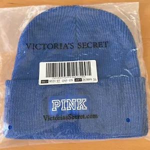 NWT VS PINK Blue Knit Beanie - Picture 1 of 8