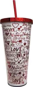 XOXO Love Always - 20 oz. Taza de acrílico con pajita (blanco) - Imagen 1 de 1