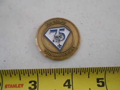RARE CUB SCOUTS OF AMERICA 75TH BIRTHDAY PARTY CSA / BSA MILITARY CHALLENGE COIN - Image 1 of 3
