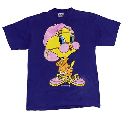 Camiseta De Colección 1996 Looney Tunes Piolín Pájaro Talla Grande Púrpura Foto 1 de 4