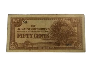Malaya Japanese Occupation JIM 50 Cents Prefix ME VF conditions - Picture 1 of 2