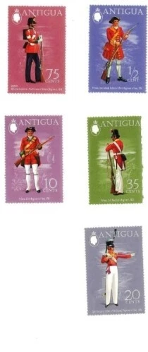 Antigua 1973 - Military Uniforms - Set of 5 Stamps - Scott #307-11 - MNH - Image 1 of 1