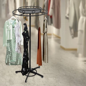 Perchero giratorio 360° altura ajustable para tiendas de ropa soporte negro - Imagen 1 de 17