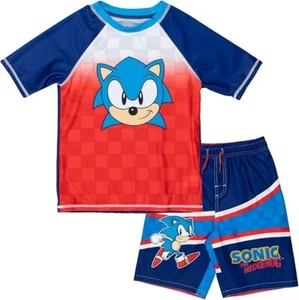 Sonic the HedgeHog Boys' Rash Guard and Swim Trunks Set Size 7 - Picture 1 of 3