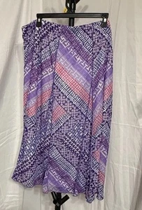 N Touch NWT Women's 1X Pull On Skirt Elastic Waist Purple - Picture 1 of 10