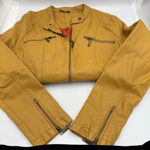 Giacca bomber donna taglia XL JouJou elegante ecopelle colore senape. Trendy - Foto 1 di 13