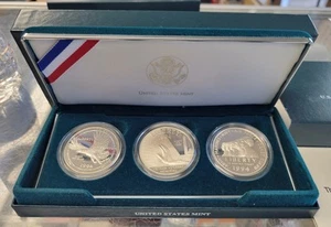 1994 US Veterans Commemorative Proof Silver Dollars. 3 Coin Set. - Picture 1 of 8