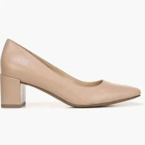 Naturalizer Karina Square Toe Block Heel Pumps Dressy Beige Size 10.5 Neutral - Picture 1 of 7