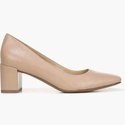 Naturalizer Karina Square Toe Block Heel Pumps Dressy Beige Size 10.5 Neutral - Image 1 of 4