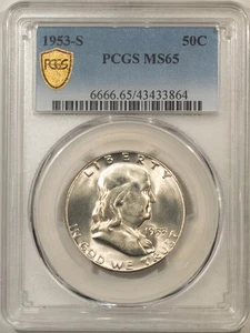 1953-S FRANKLIN HALF DOLLAR - PCGS MS-65 - Picture 1 of 3