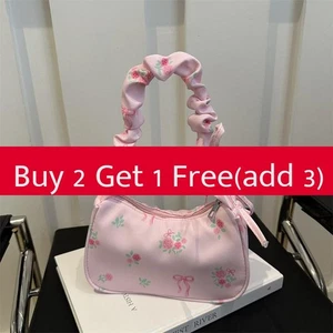 Bow Flower Pattern Print Small Square Bag For Women With Zipper Clo And - Picture 1 of 11