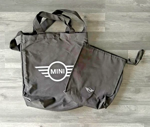 Mini Accessori Auto Mini Cooper Ufficiale Borsa Nera e Tote Bag VUOTA Tela - Foto 1 di 12