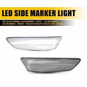 Luces de señalización laterales LED blancas para parachoques delantero transparentes para 02-07 Nissan Skyline Coupé - Imagen 1 de 22