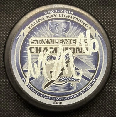 Martin St. Louis Signed 2004 Stanley Cup Champions Puck PSA/COA - Image 1 of 2