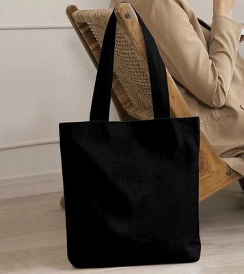 CELEBRITY-FASHIONS 100% Cotton Canvas Shopping Bag Reusable Eco Tote Shoulder Shopper Handbag