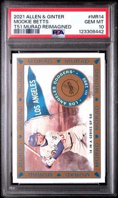 2021 Topps Allen & Ginter Mookie Betts T51 Murad SP PSA 10 Dodgers - Image 1 of 2