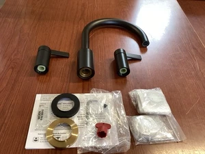 READ MOEN Cia T6223BL Deck-Mounted 2H Roman Tub Filler Trim Matte Black B64 - Picture 1 of 5