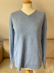 Tom Tailor Dress In Style Men's Knit Pullover Size M Light Blue V-Neck Tree - Picture 1 of 13