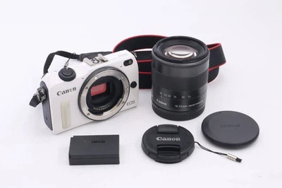 Canon EOS M2 Mirrorless Camera 18.0MP White EF-M 18-55mm Lens w/ Battery etc #72 - Image 1 of 4