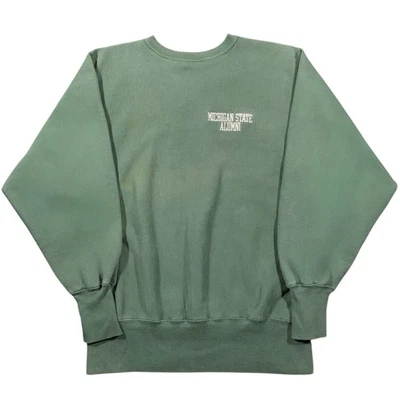 Suéter vintage anos 90 Champion tecido reverso Michigan State Spartans tamanho grande - Imagem 1 de 4