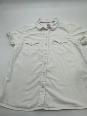 Camisa Levi Strauss & Co ajuste clássico encaixe meninos jovens logotipo branco L..#28486 - Imagem 1 de 4