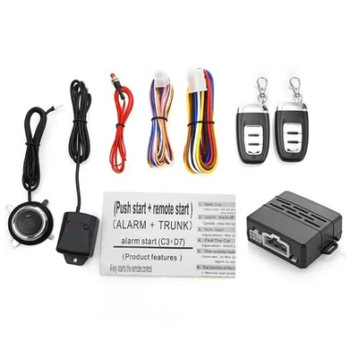 Keyless Entry Engine Start Alarm System Push One Button Remote Starter Stop Kits - Image 1 of 4