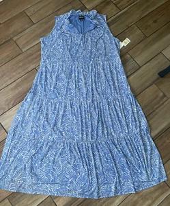 Harper 241 Blue & White Dress NWT Size 2X Great For The Summer! - Picture 1 of 9