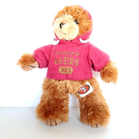 San Francisco 49ers Good Stuff 10" Inch Bear With Hoodie Plush Stuffed Animal Cover