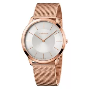 Orologio Uomo CK CALVIN KLEIN MINIMAL K3M2T626 Bracciale Acciaio Mesh Rosè - Picture 1 of 1