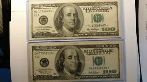 {2} Star $100.00 Federal Reserve Notes One 2003 and the other One 2006 - Picture 1 of 4