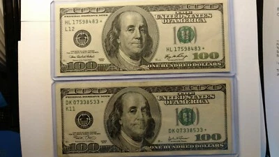 {2} Star $100.00 Federal Reserve Notes One 2003 and the other One 2006 - Image 1 of 4