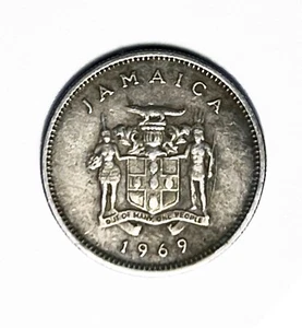 1969 Jamaica, Out of Many One People, 5 Cents, American Crocodile KM# 46 - Picture 1 of 2