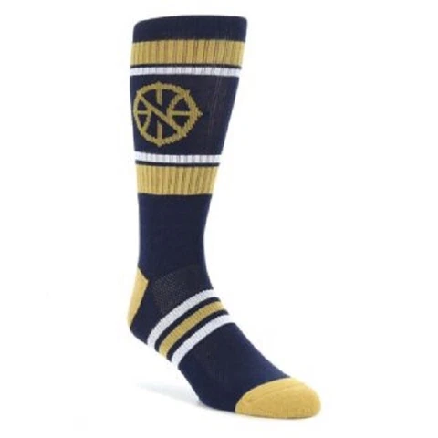 New Orleans Pelicans NBA Large Mens Socks Fits 6-12 PKWY Navy Stripe Crew Ingram Cover