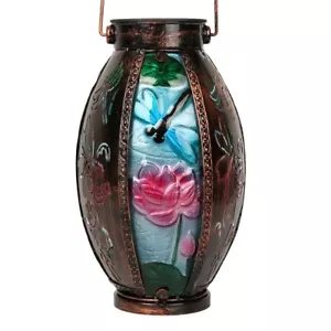 Solar Lanterns Outdoor Dragonfly Solar Lanterns Stained Glass & Metal Solar P... - Picture 1 of 7