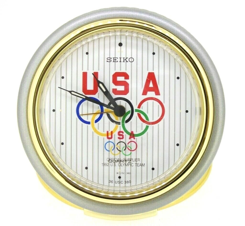 Seiko Quartz Travel Alarm Clock with Olympic Rings QQQ184G  - Image 1 of 4