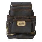 OX Tool Pouch 10-Pockets Storage Oil Tanned Leather Waist Belt Iron Rivets Brown