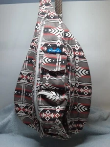 Kavu Multi Colored Geometric/ Aztec Pattern Crossbody Backpack Rope Sling Bag - Picture 1 of 6