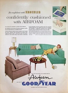 VINTAGE 1950s Print Ad ~ Goodyear Airfoam ~ Kroehler Cushioned AIRFOAM... - Picture 1 of 1
