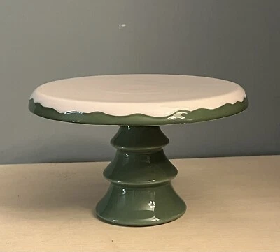 "Mini soporte para pasteles 7"" W x 4,5"" H verde y crema" Foto 1 de 4