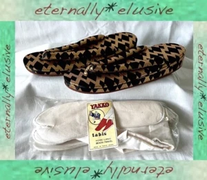Japanese Geisha Slippers Zori Shoe Kimono Sandals Tabis Socks Ladies Vintage NEW - Picture 1 of 12
