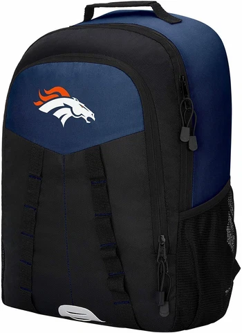 NWT NFL Denver Broncos Scorcher Design Travel School Backpack 18"x12"x5" Cover