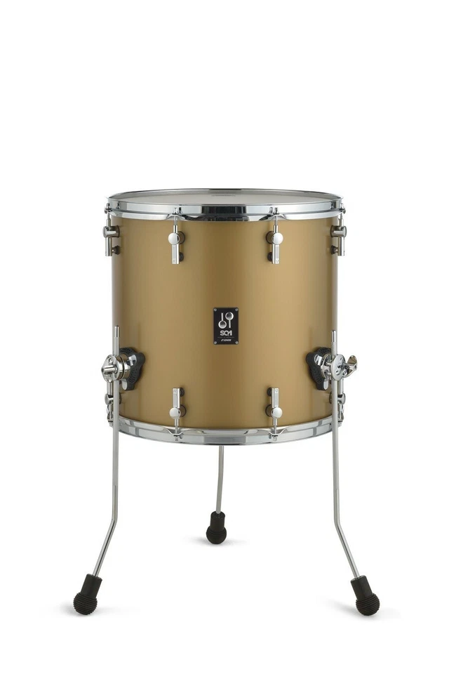 Sonor SQ1 14x13 Satin Gold Metallic Floor Tom Drum WorldShip | Authorized Dealer - Image 1 of 1
